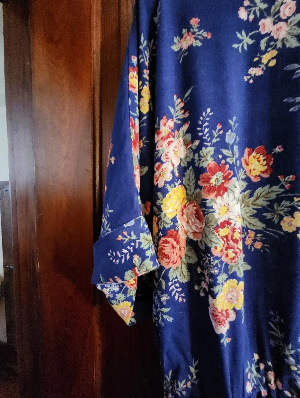 Sezane Navy Floral Linen Blend Romper